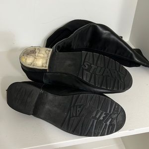 Stuart Weitzman 5050 Black Boots, Sz 7.5. Damaged - please read.